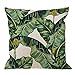 HGOD DESIGNS Palm Leaves Decorative Throw Pillow Cover Case,Tropical Palm Leaves Jungle Leaf Cotton Linen Outdoor Pillow Cases Square Standard Cushion Covers for Sofa Couch Bed 18x18 inch Green