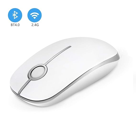 Jelly Comb Kabellose Bluetooth Maus, 2.4G+Bluetooth Maus Schnurlos Wireless Optische Bluetooth Maus für PC/Tablet/Laptop und 