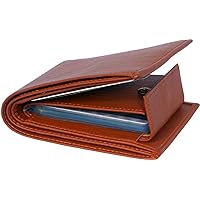Friends & Company Pure Leather Album Tan Men's Slim Wallet with Card Holder and Coin Pocket (Tan)