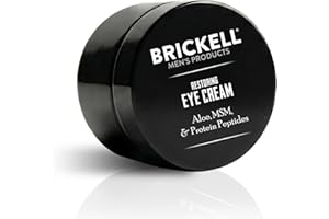 Brickell Men's Restoring Under Eye Cream for Men, Natural and Organic Anti Aging Eye Balm For Puffiness, Wrinkles, Dark Circl