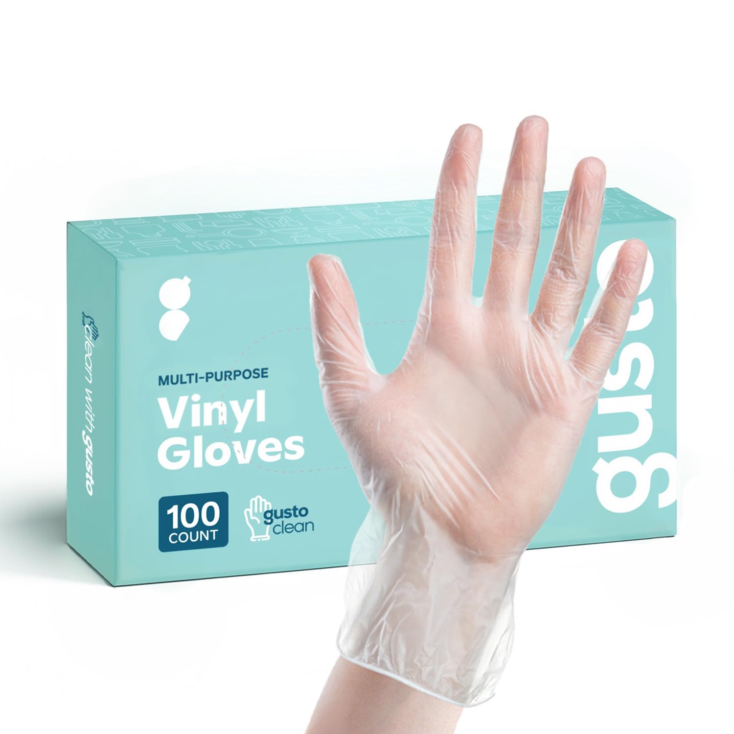 Comfy Package [100 Count] Disposable Vinyl Gloves, Powder Free, Latex Free, Clear Gloves for Cooking and Cleaning - Extra Large