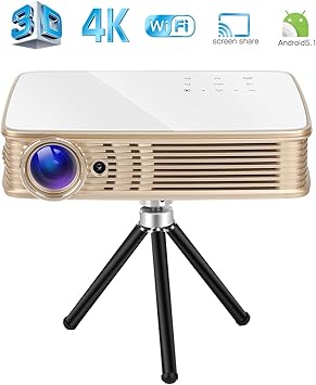 Deeirao Proyector 3D 4K, proyector de cine en casa DLP portátil ...