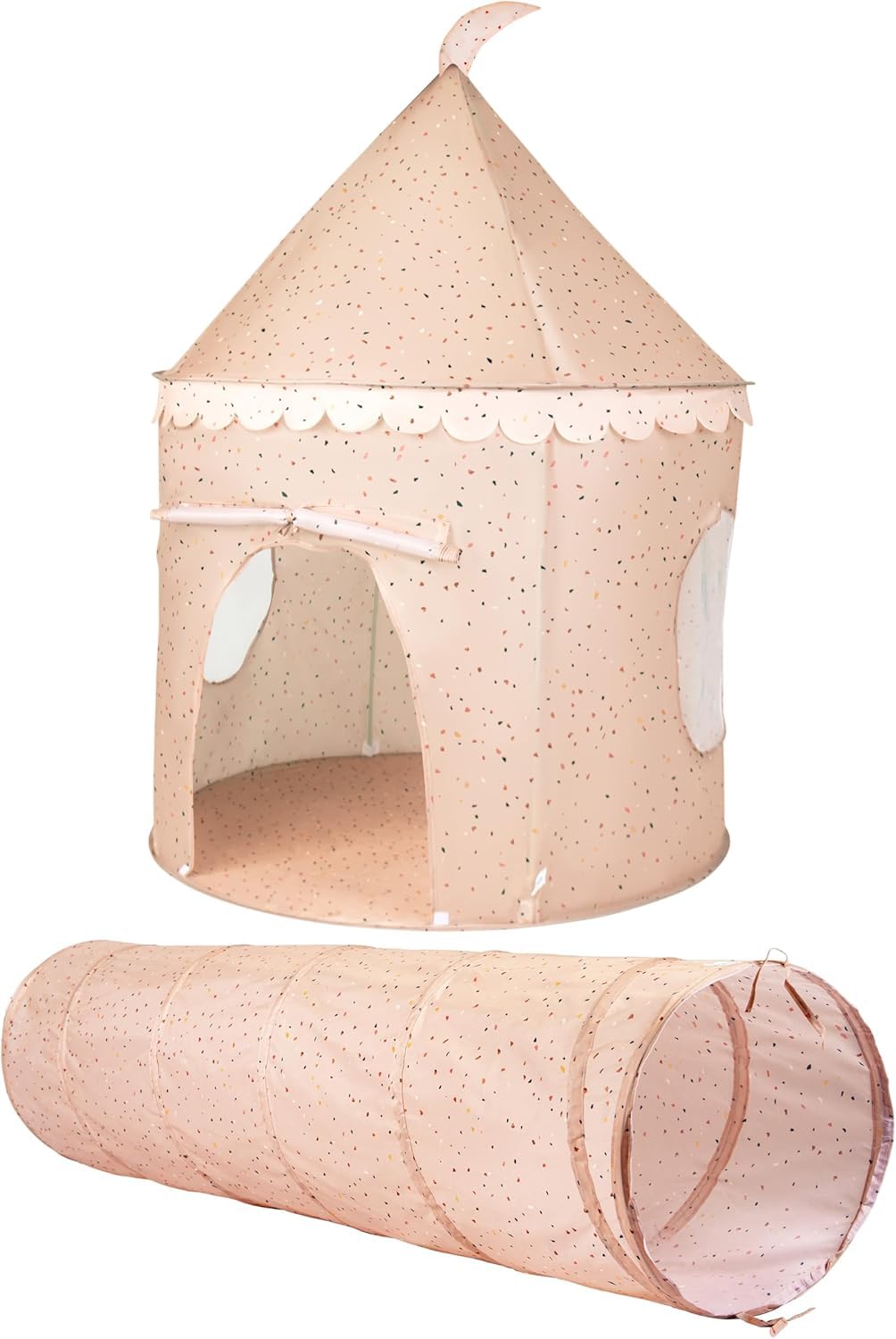 Relsy Kids Pop Up Play Tent And Tunnel - Indoor/Outdoor Childs Playhouse Alabama Clay Terrazzo Style, Kids Tent & Tunnel Bundle, Play Den Ball Pit Garden Toys For Toddler Unisex Children Age 3+