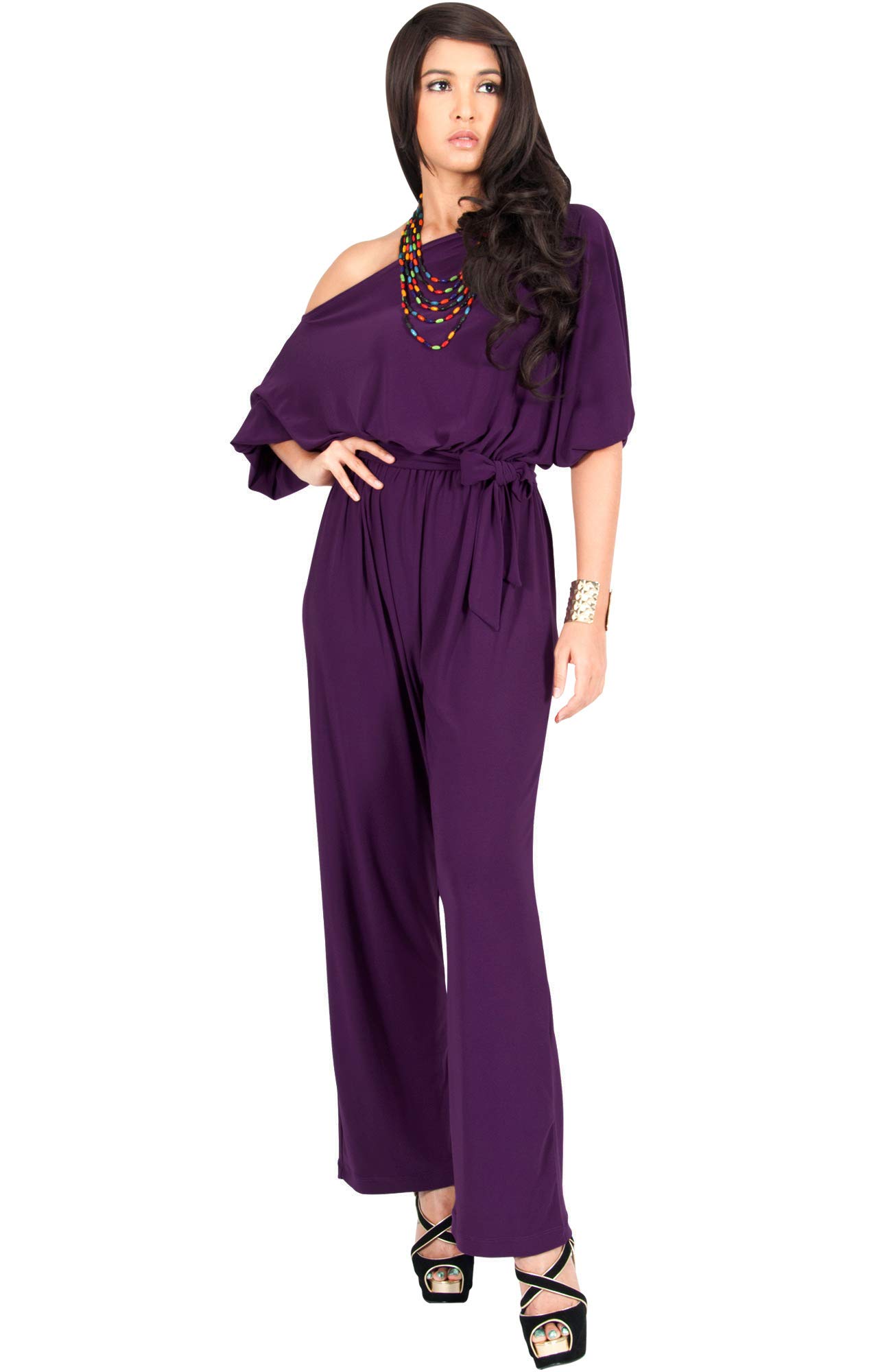 one shoulder pantsuit