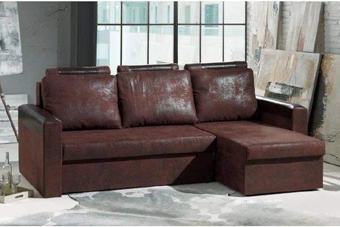 Canape D Angle Convertible Rapido Himalia 130cm En Microfibre