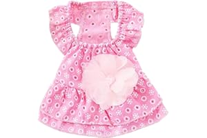 Puppy Floral Princess Dresses, Dog Dress Bowknot Tutu Skirt, Thin Cute Pet Summer Clothes Apparel for Small Medium Girl Dogs 