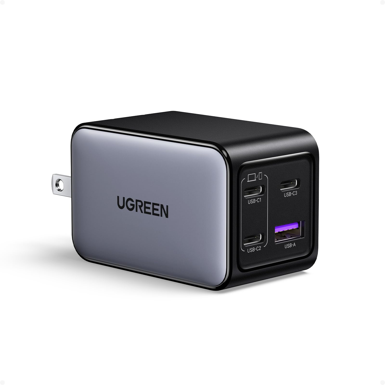 UGREEN 65W 急速 充電器【4ポート】USB-C×3+USB-A×1 タイプC PD3.0 GaNII 充電器 iPhone 16/ Android/Galaxy/Macbook/iPad/PC/その他USB-C機器対応 PSE（ブラック）