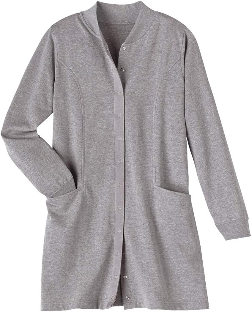 AmeriMark Women's Fleece Cardigan Sweater Jacket Snap Buttons Cardigan