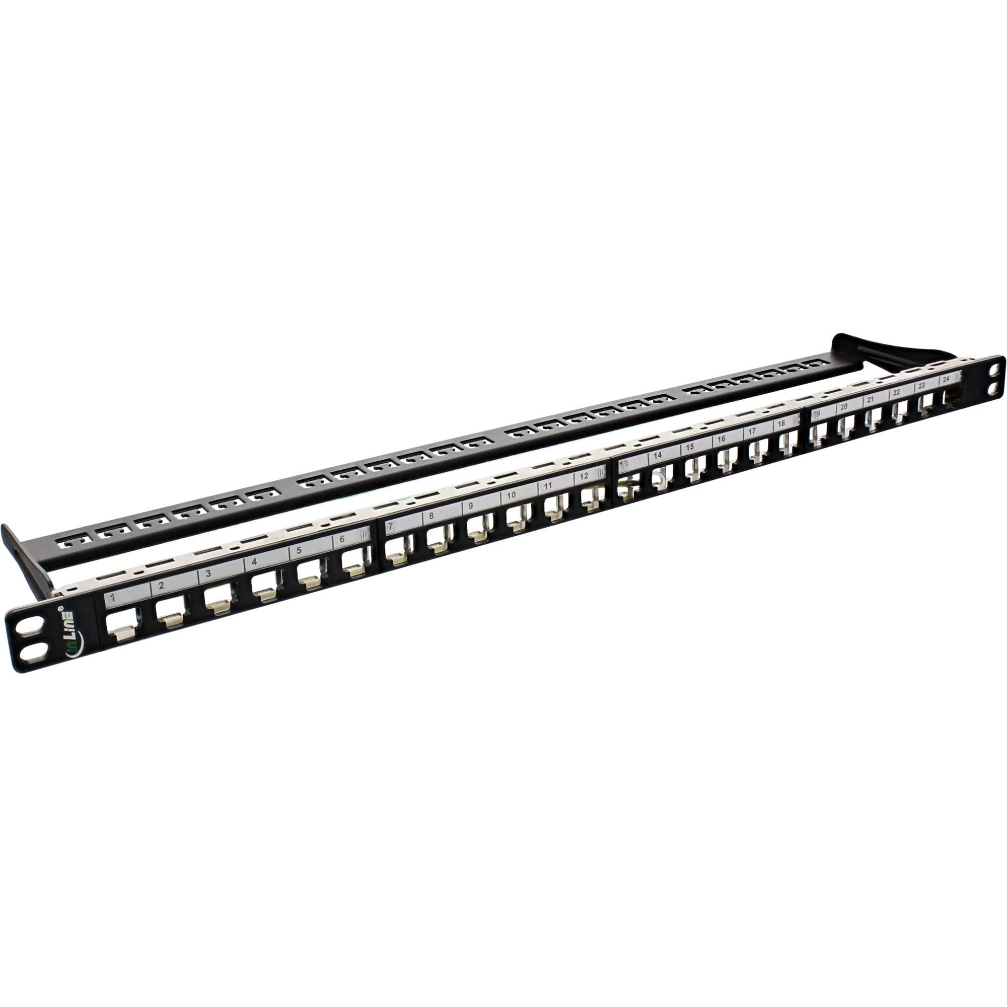 InLine 76824C Patch Panel 24-Way, Keystone Snap-In Blank Panel 19 Inches 0.5U Black