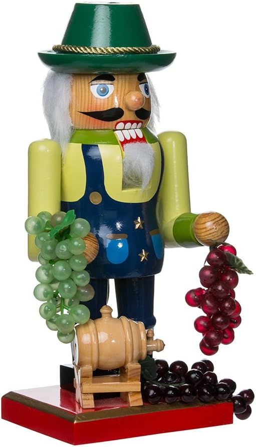 Nutcrackers - Kurt Adler Wooden Winemaker Nutcracker, 10.25-Inch