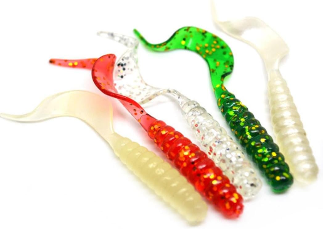 Lanowo Fishing Lure Bait 10pc Soft Worm Fishing Bait Sea Fishing Tack Wobbler Jigs Silicone Soft Bait