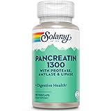 Solaray Pancreatin 1300 | Pancreatic Digestive Enzymes Plus Papaya for Healthy Digestion Support | 90 VegCaps, 90 Serv.