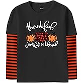 Remimi Unisex Kids Christmas Long Sleeve Shirt Xmas Print Stripe Shirts 2-12 Years