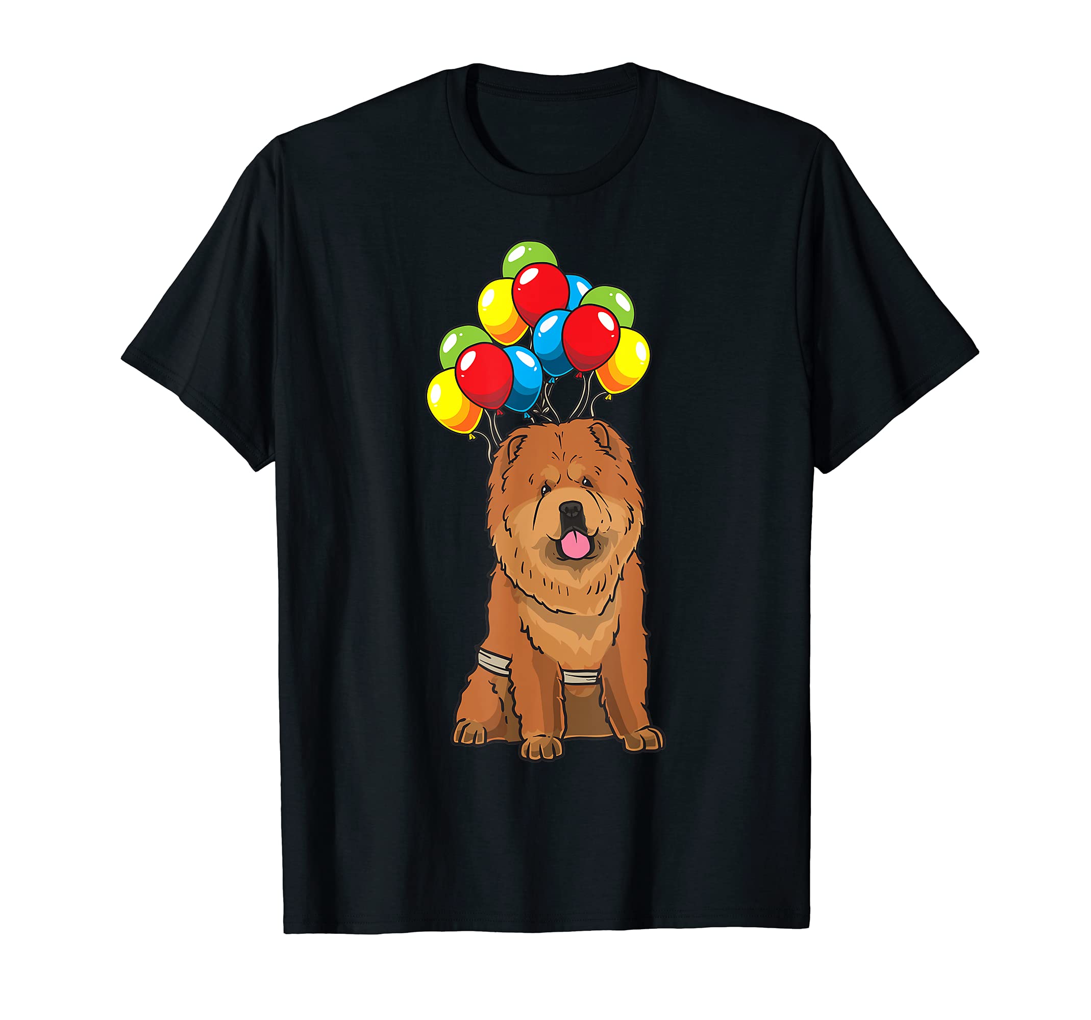 Funny Chow Chow Dog With Balloons T-Shirt