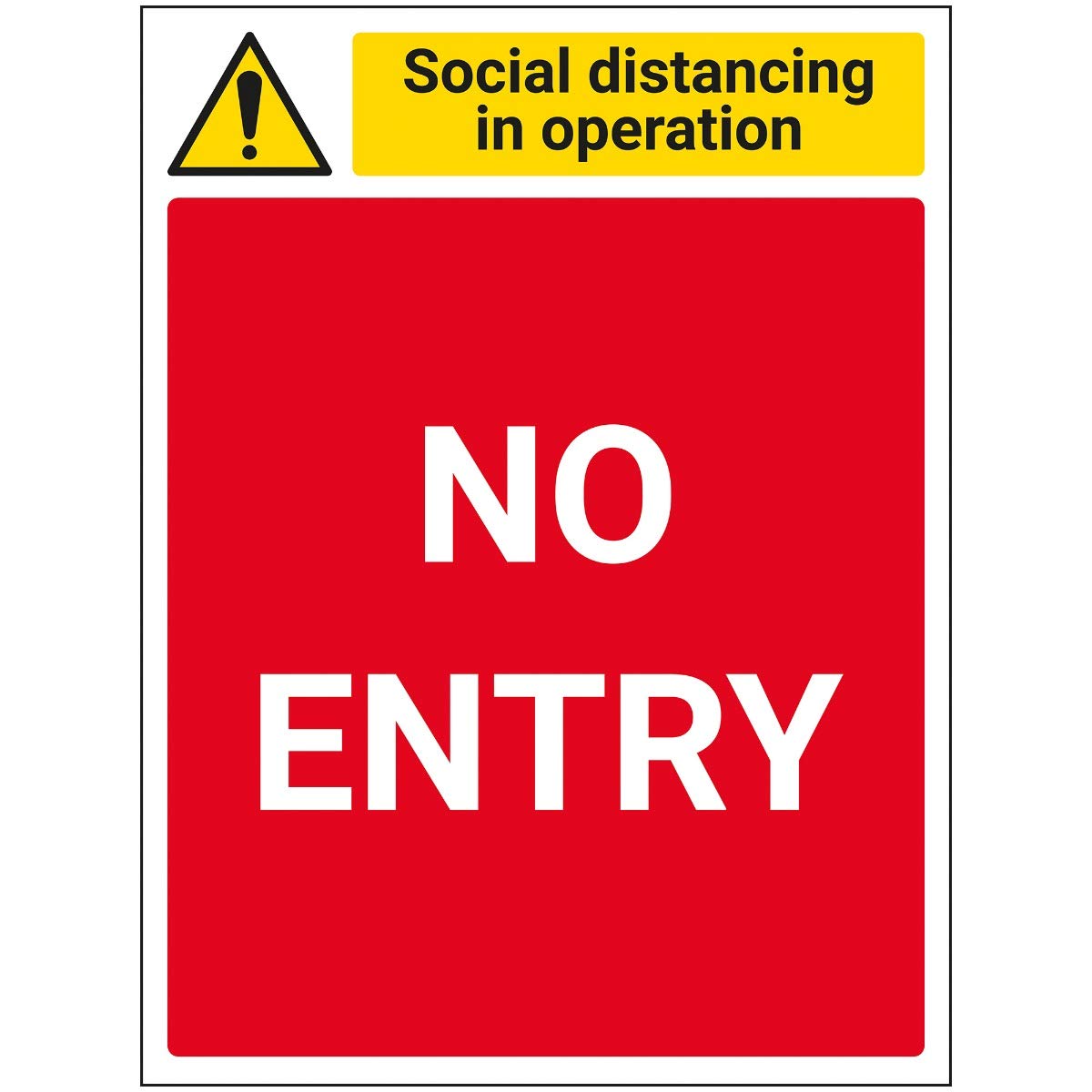 V Safety SD In Operation - No Entry - 300mm x 400mm - 1mm Rigid Plastic