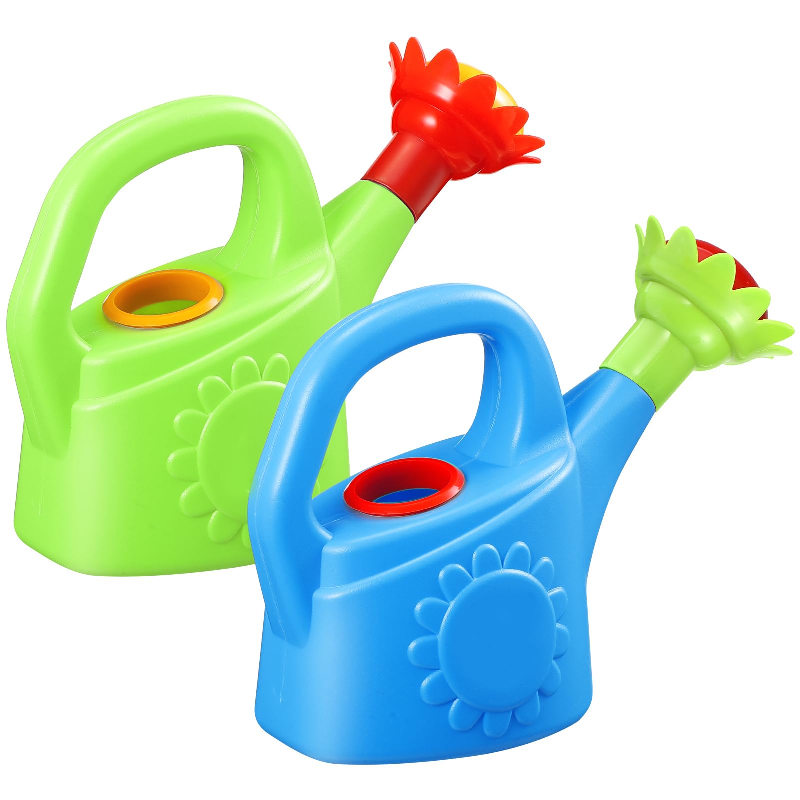 Toddmomy 2pcs Kids Watering can Toy - Plastic Watering Kettle for Bath, Beach, Garden Play, Random Color, Easy Grip Handle, 5.89x7.27x3.93inch (Random Color)