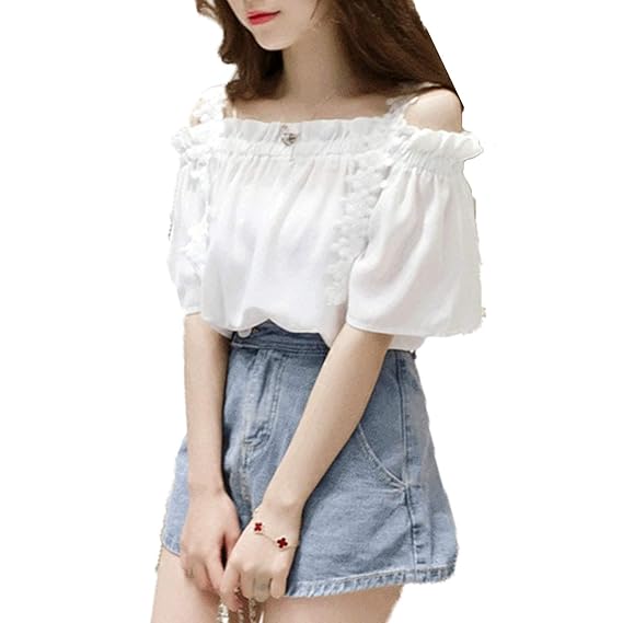Amazon ココチエ オフショルダー フリル プルオーバー トップス T