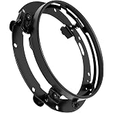 Saihisday 7 Inch Round Headlight Ring Chrome Motorcycle Mounting Bracket Compatible with Harley Headlight Mount