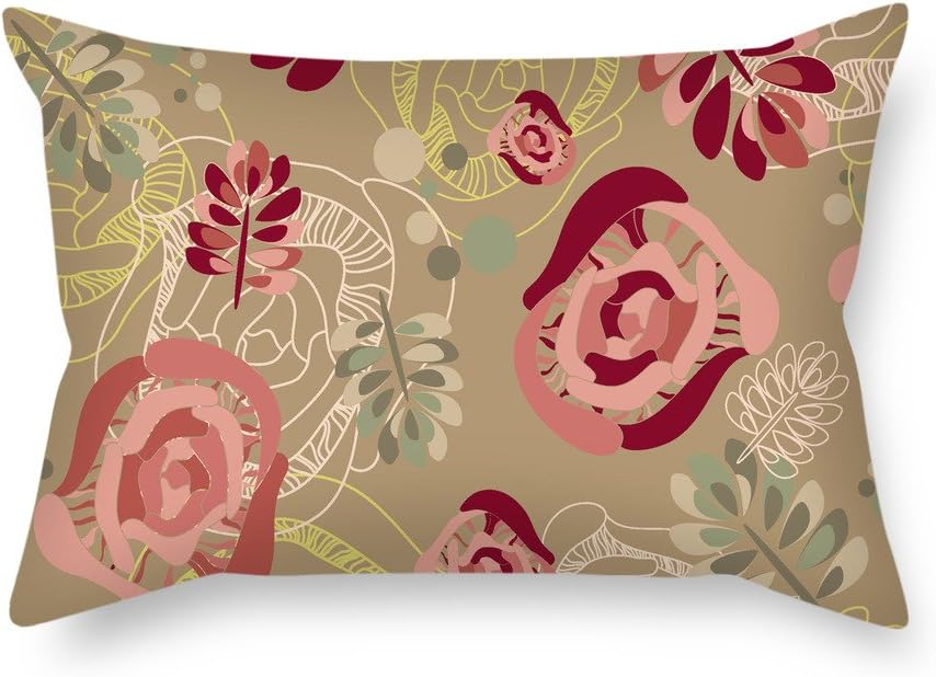 HEMO 20 X 26 Inches / 50 By 65 Cm Flower Throw Pillow Case,2 Sides Is Fit For Bedding,adults,lounge,office,dinning Room,her