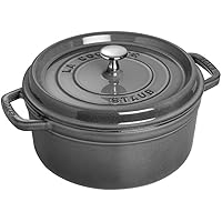 Staub Cast Iron 4-qt Round Cocotte - Graphite Grey, Made in France