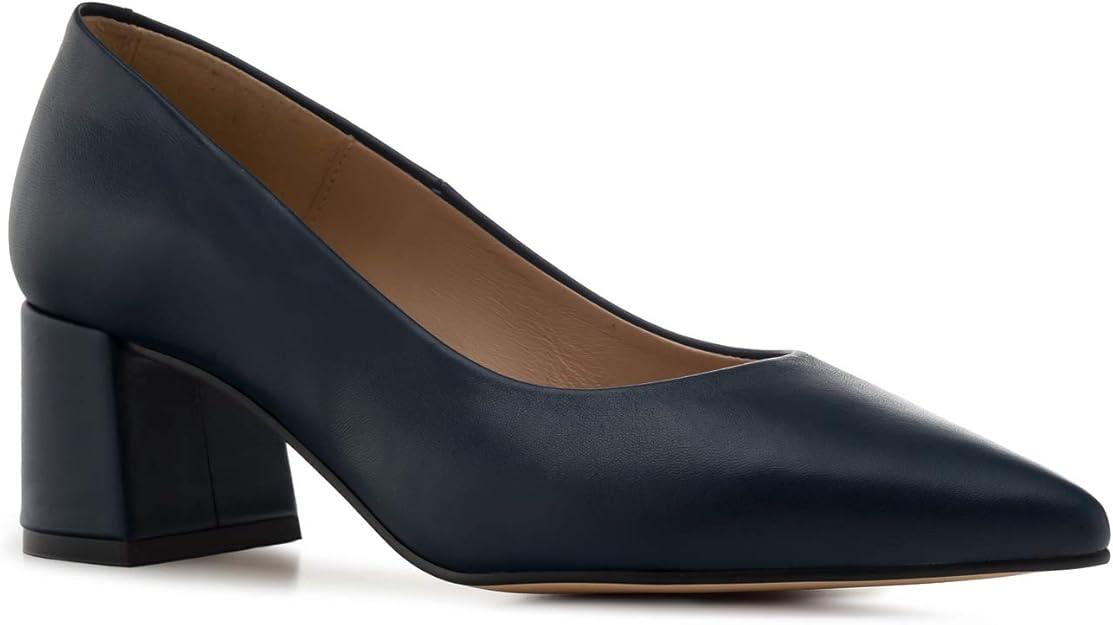 navy small heel shoes