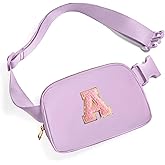 Gitus Initial Belt Bag Fanny Pack Crossbody Bag for Girls Birthday Gifts Age 8-10 Teen Girl Gifts Trend Stuff Personalized Letter Gifts for Daughter Sister (Lavender-A)