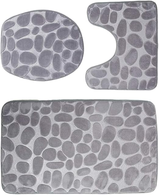 Mat And Toilet Lid Cover Joymerit 3 Pieces Bath Rug Set Memory Foam Non Slip Bathroom Rug Contour Trueyogaevergreen Com
