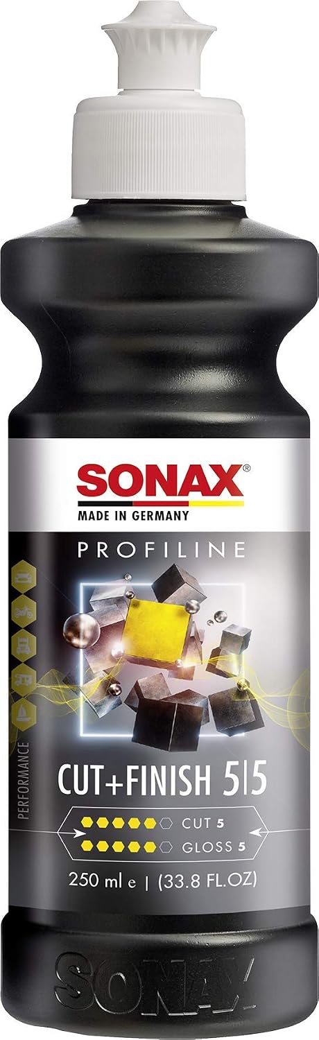 SONAX PROFILINE Cut+finish (250 ml) - One-step Polish Including Gloss Finish for Medium Scratch Profiles, Black, 250 ml (Pack of 1)