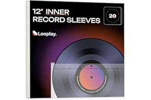 Looplay Prime Quality Inner Vinyl Sleeves - Anti Static and Dust Archival Record Cover - LP Album Cover Sleeve for 12-Inch Records (20 Count)