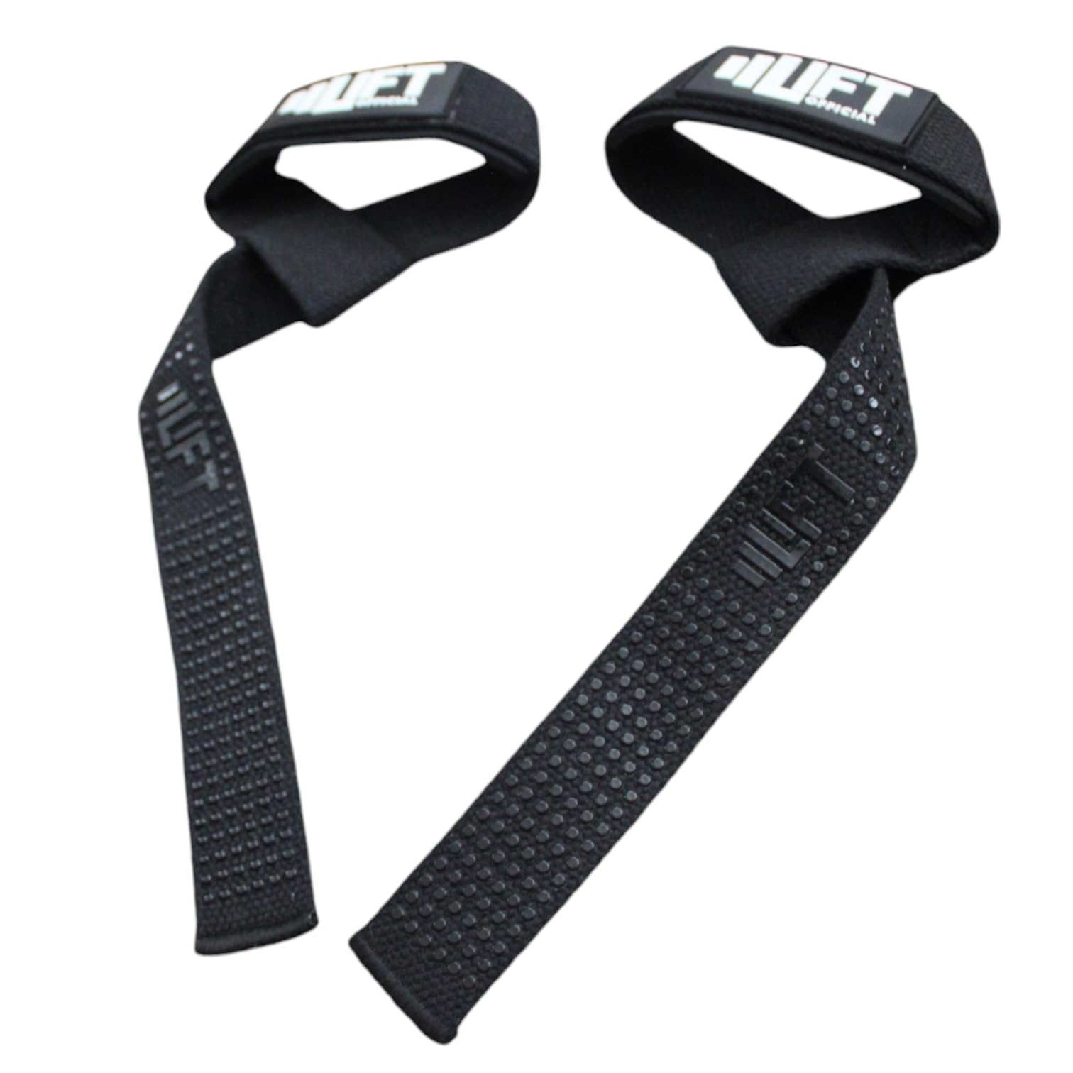 Lift Official Lifting Straps - Black - Weightlifting - Premium Cotton and Neoprene Padding - Raised Silicone Grip - Accessories for Men and Women