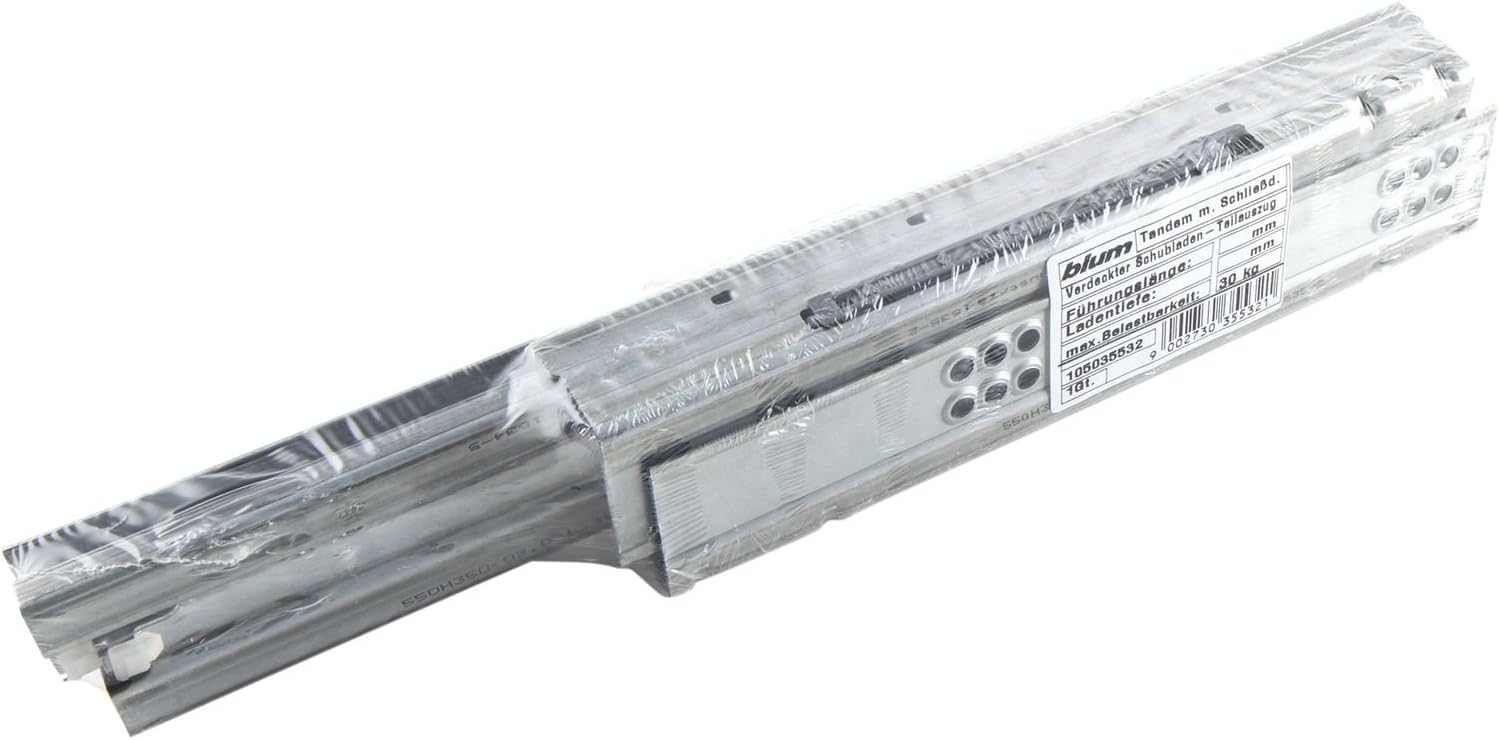 BLUM Tandem Drawer Pull-Out 500 mm Partial Extension with Blumotion (= Soft Close); 1 Pair Including Coupling - Image 4