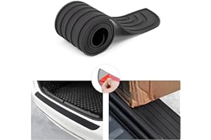 8SANLIONE Car Rear Bumper Protector Guard - Anti-Scratch, Non-Slip, 40.9in Black Rubber Accessory