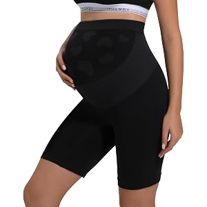 INNERSY Maternity Shapewear Shorts Belly Support Underwear 1/2-Pack | Mid-Thigh Pregnancy Panties, Anti-Chafing Slip Short, H