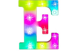 GLINTEE Light Up Letters Letter Lights - Colorful LED Letters Lights Alphabet for Romantic Valentines Day Night Lights Wedding Birthday Party Home Bar Decor- (Colorful E)