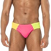 AIMPACT Mens Stripe Swim Briefs Retro Swimwear Sexy Bikini Swimsuit Print Bathing Suit