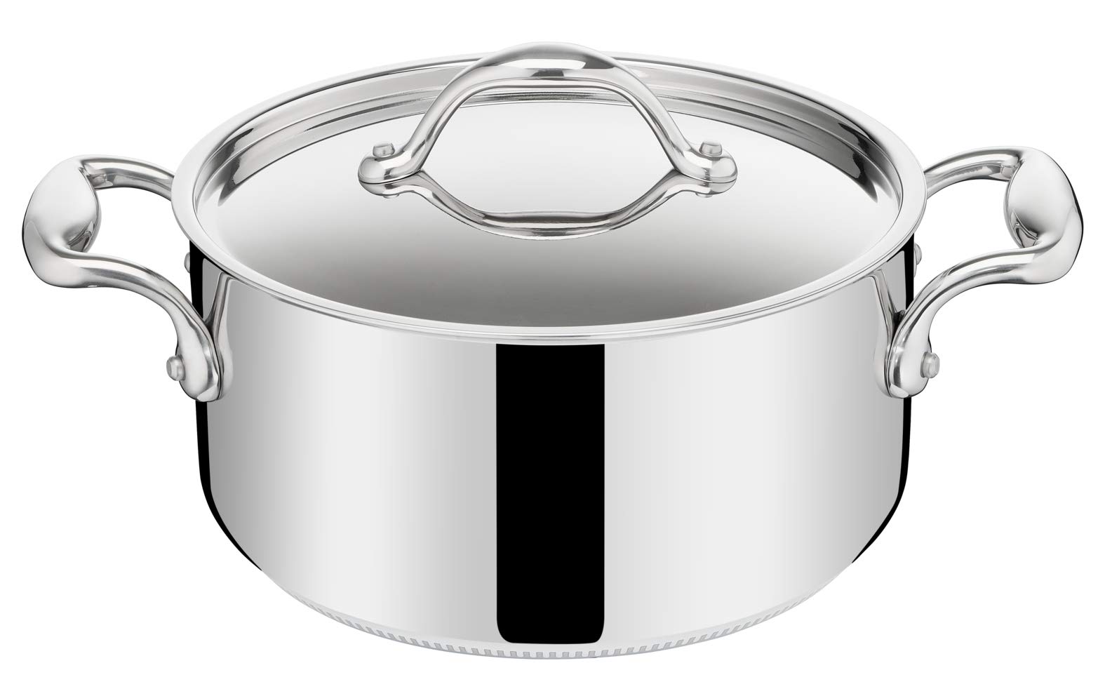 Lagostina ACCADEMIA LAGOFUSION 011116031220 Stainless Steel Cooking Pot 20 cm (3 L) with Lid for All Heat Sources Including Induction with Riveted Handle