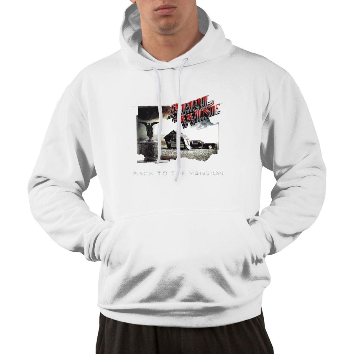 Erman S Pullover Comfortable Print April Wine Hooded Shirts With Pocket L