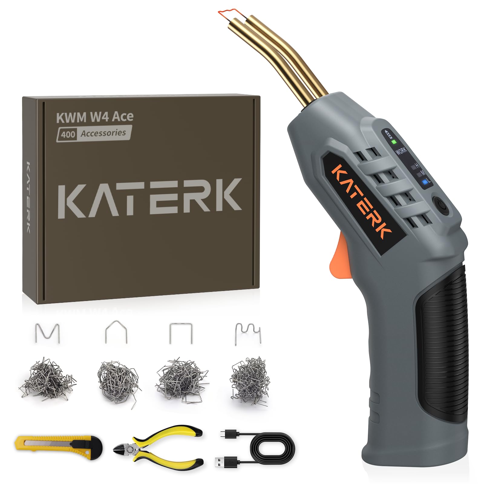 Photo 1 of Katerk Cordless Plastic Welder – 400 Staples Included, 3-Temperature Settings, USB Rechargeable Portable Plastic Welding Kit, Perfect for DIY Projects, plastic/Bumper/Toys Repair