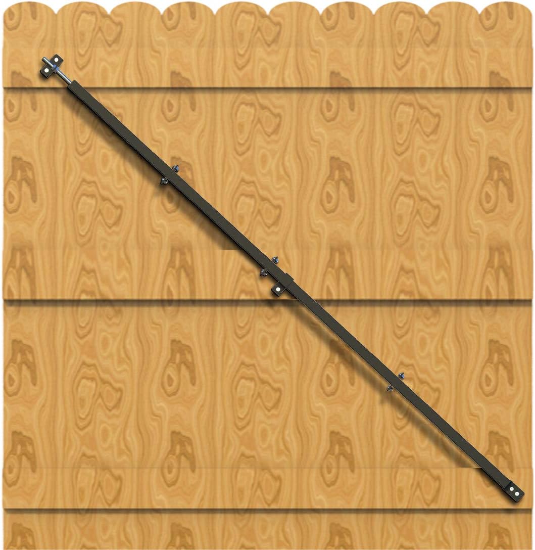 Qualward Adjustable Gate Brace Wood Fence Anti Sag Gate Kit, Extends from 34" to 64" Heavy Duty Gate Bracket Supports for Outdoor Wooden Fence Gates