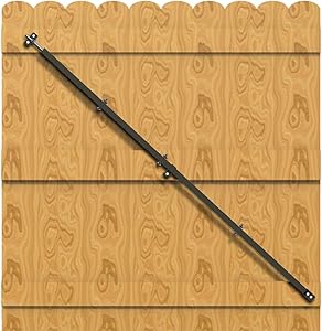 Qualward Adjustable Gate Brace Wood Fence Anti Sag Gate Kit, Extends from 34" to 64" Heavy Duty Gate Bracket Supports for Outdoor Wooden Fence Gates