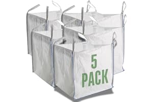 5 x Byson Garden Yard Waste Bag holds loads up to 2200 LBS, 85 cm x 85 cm x 85 cm FIBC Bulk Bag Open Top Plain Bottom Rubble 