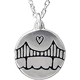 Mark Poulin Sterling Silver Golden Gate Bridge Necklace on Adjustable Sterling 925 Chain for Women and Girls