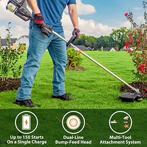 LawnMaster NPTGSP2517A NoPull Gas Grass Trimmer with Electric Start