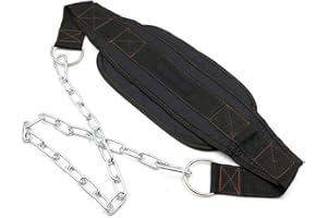 MEISO Weight Lifting Dip Belt with 34-Inch Steel Chain Weight Belt with Chain for Pullup Gym Lifting Belt for Powerlifting Sq
