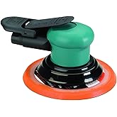 Dynabrade 59040 Non-Vacuum Dynorbital-Spirit Random Orbital Sander, 6" Dia. | 0.25 hp, 12,000 RPM, 3/32" Dia. Orbit, Rear Exhaust, 1/4" NPT Air Inlet, Palm, Vinyl, Rotary Vane, for Polishing, Sanding