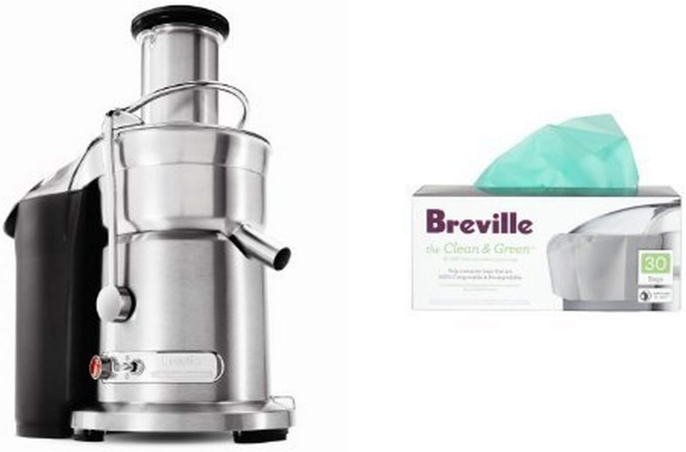 Breville 800JEXL Juice Fountain Elite Juicer and Biodegradable Pulp Bin Bags