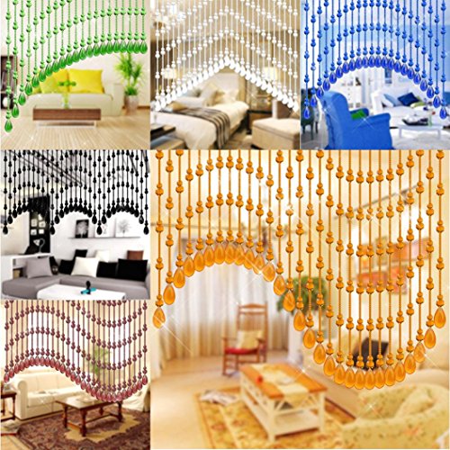 image for Woaills Crystal Glass Gourd-shaped Beads String Tassel Curtain Wedding