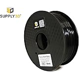 SUPPLY3D 3D Print filament PLA-1KG1.75-BLK PLA 3D PRINTER FILAMENT, DIMENSIONAL ACCURACY +/- 0.05 MM, 1 KG SPOOL, 1.75 MM, BLACK