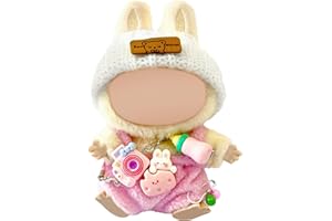 LUFZFEU 2025 New Clothes for LABUBU, 3-Piece Pink Clothes Set for Labubu, Outfits for 15/17 cm Labubu, Exquisite Accessories for LABUBU Doll, Stylish Outfit for Boys Girls Birthday Collectors