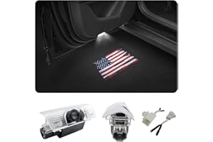 AKARIN LED Car Door Logo Lights US Flag 2 Pcs Compatible for Lexus es300/lx570/gx460/rx350/UX250 2010-present Courtesy Projector Laser Welcome Light Puddle Lamp Car Accessories (American Flag)